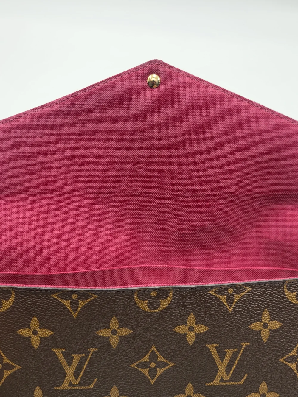 LOUIS VUITTON Monogram Pochette Felicie Chain Wallet Fuchsia, Authentic w/COA.